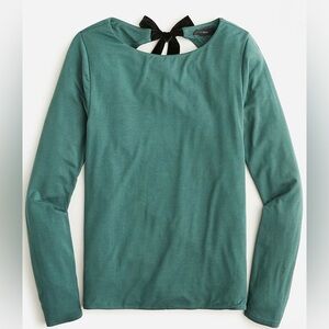 J.Crew FormKnit long-sleeve open-back top with bow